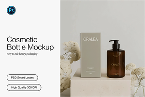 Neutral Cosmetic Bottle Mockup