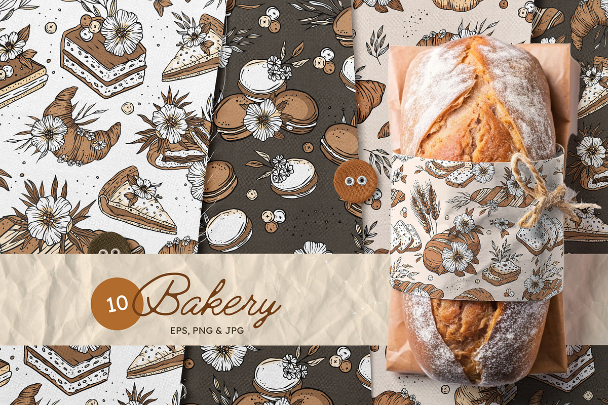Pastry Chef Bakery Pattern Set, a Pattern Graphic by Red Ink (Photo 1 of 9)