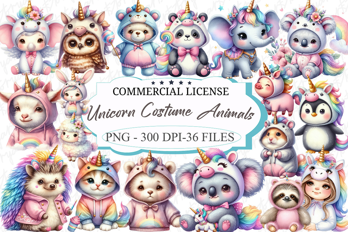 Unicorn Costume for Cute Animals, an Illustration by designcity5 (Photo 1 of 5)
