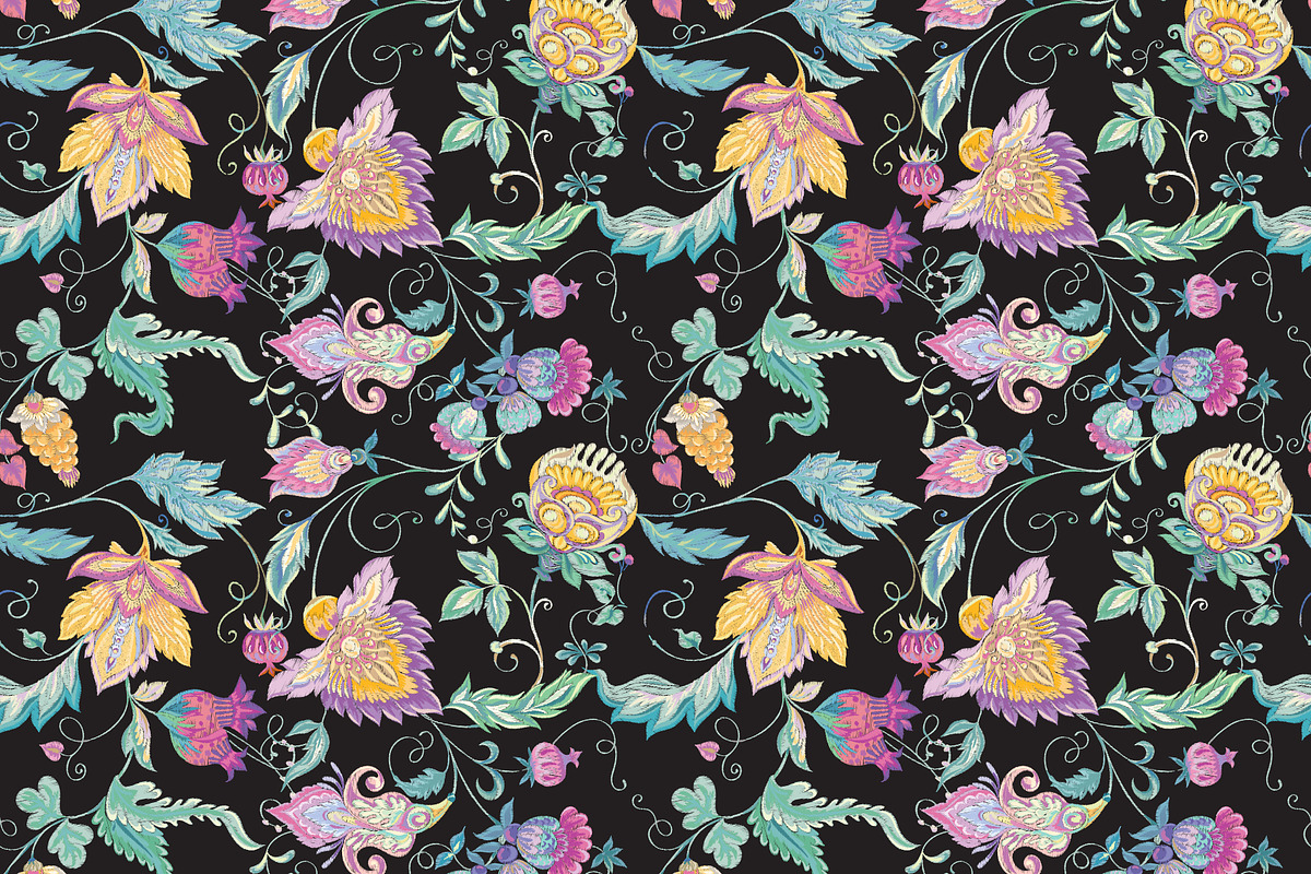 Jacobin Embroidery Pattern, a Pattern Graphic by Elen-Lane (Photo 5 of 5)