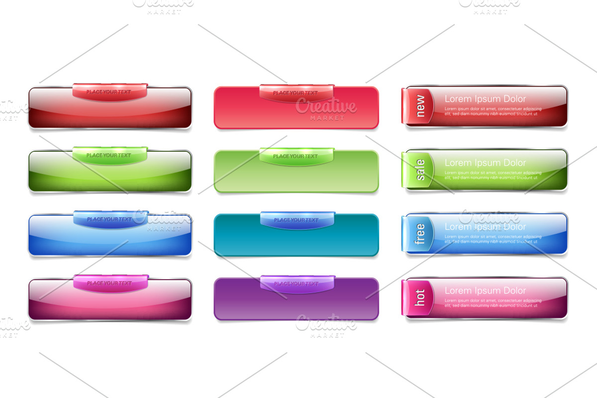 Vector buttons and tags collection, a Templates & Theme by lissius (Photo 4 of 7)