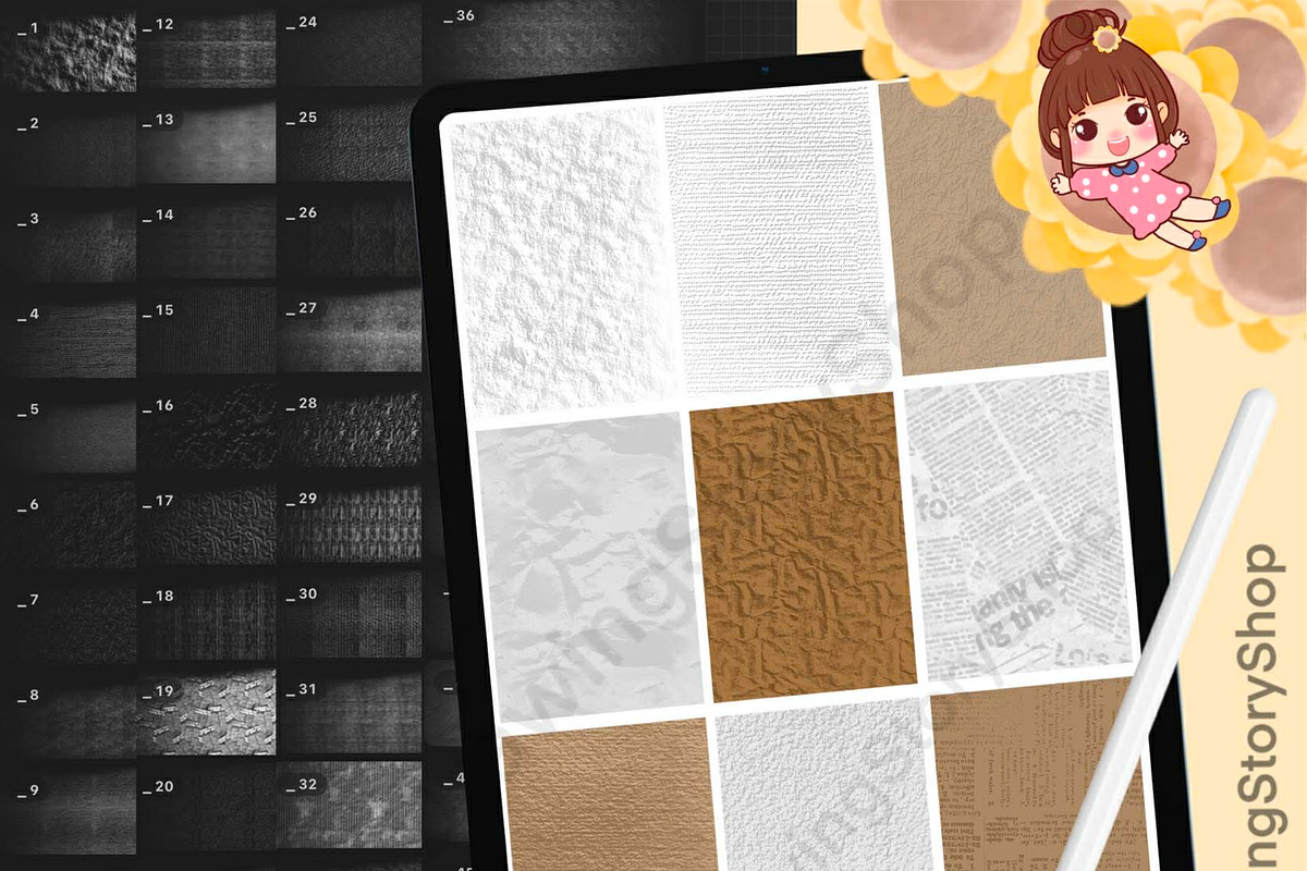 100 Procreate Paper Texture Brushes, a Brush Add-On by DrawingStoryShop (Photo 1 of 6)