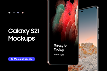 Galaxy S21 - 20 Mockups Scenes, an Android Mockup by Asylab