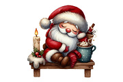 Vintage & Modern Watercolor Santa, an Illustration by Designking (Thumbnail 2 of 5)