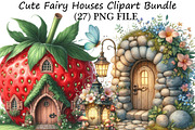 Cute Fairy Houses Clipart Bundle, an Illustration by DreamPrint404 (Thumbnail 1 of 6)
