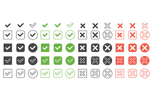 Checkmark cross icons, an Object Illustration by Lemberg Vector