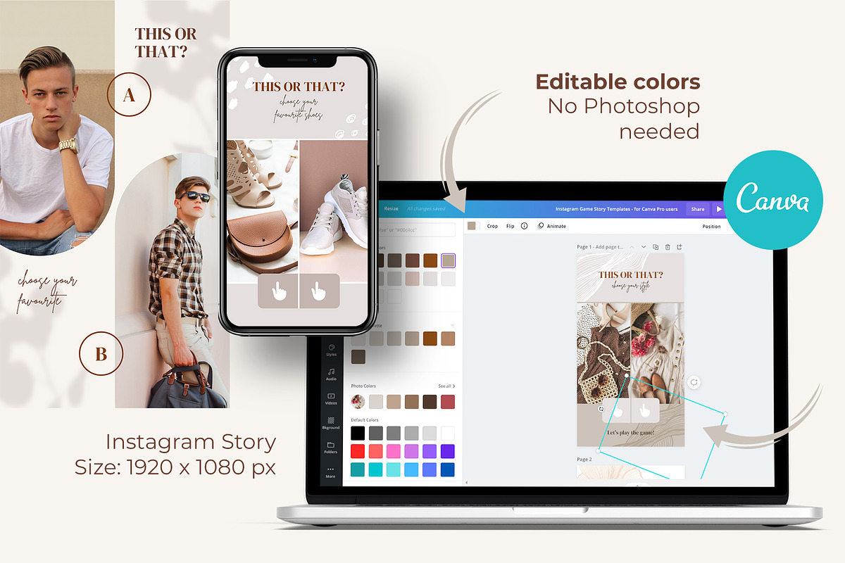 Fashion Polls Story Templates Canva, a Social Media Template by ilonitta (Photo 4 of 8)