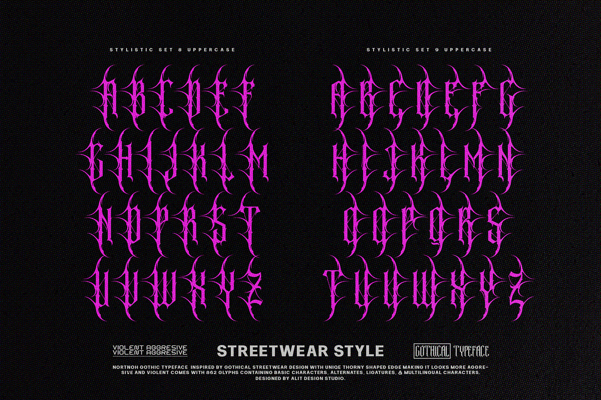 Nortnoh Metal Modern Typeface, a Blackletter Font by alit design (Photo 19 of 20)
