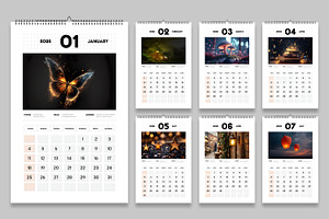 2026 Wall Calendar Template Layout, a Stationery Template by MightyDesign