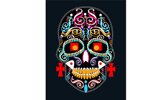 Mexican Skull Head, Day Of The Dead