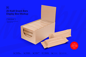 Kraft Box & Snack Bars Mockup