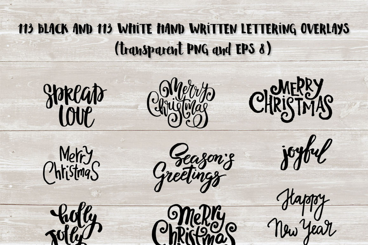 Merry Christmas kit + lettering., a Decorative Illustration by Pink Ocean (Photo 7 of 7)