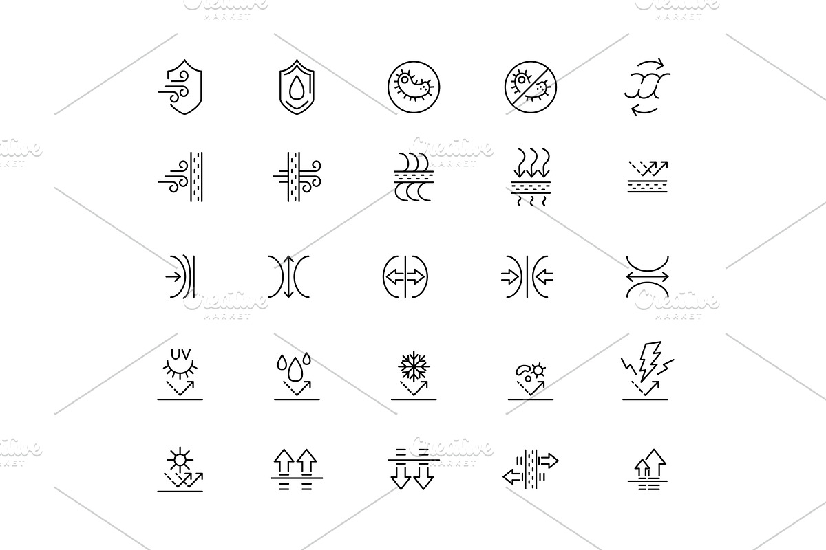 Fabric material line icon set, an Object Illustration by Things for designers