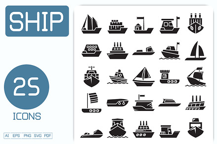Ship and Cruise Solid Icons