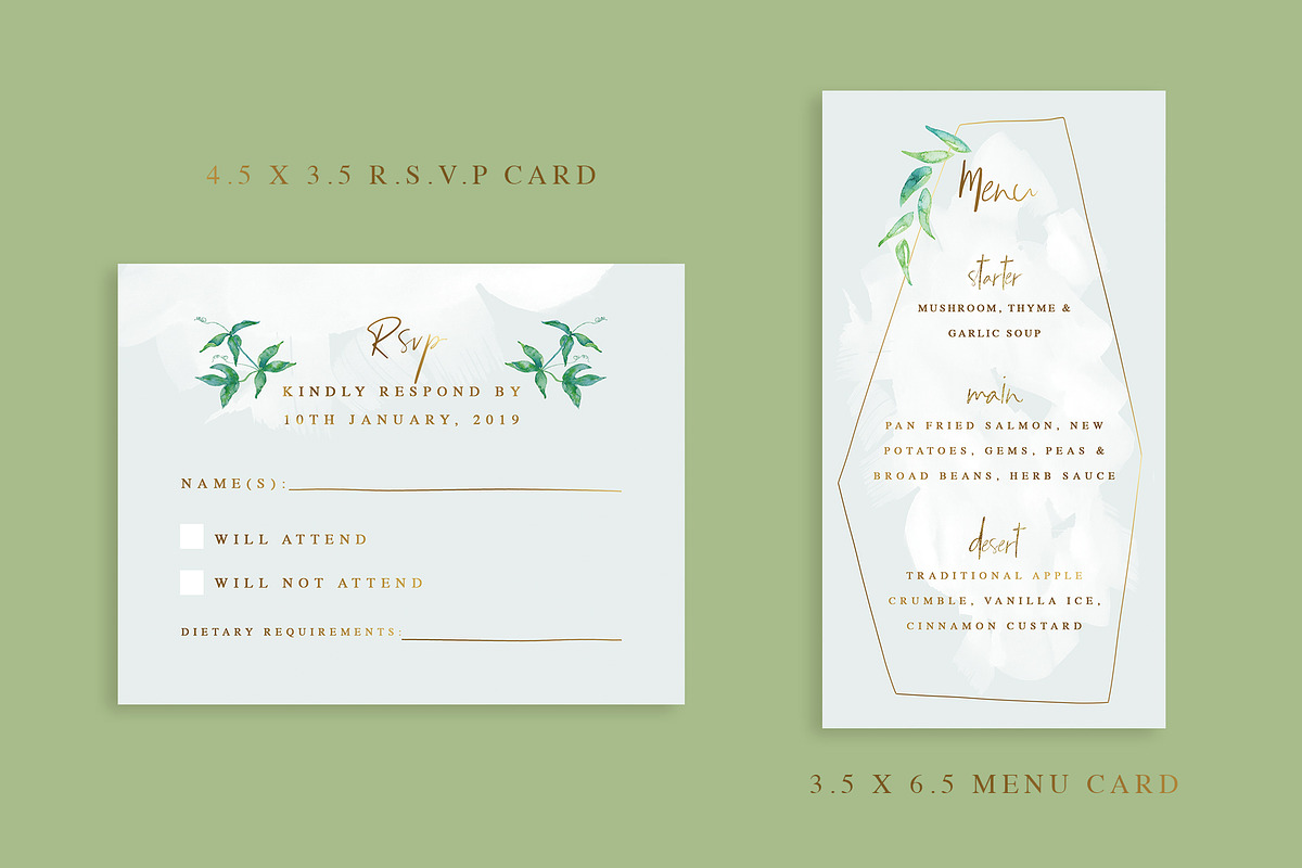 Botanical Wedding Invitation Suite, an Invitation Template by With Love Ethel (Photo 3 of 7)