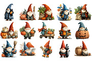 Watercolor Fall Garden Gnomes, an Illustration by Craft Nest (Thumbnail 2 of 4)