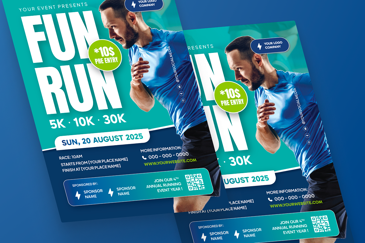 Step Up Challenge Running Flyer, a Flyer Template by MMPixelCraft (Photo 3 of 6)