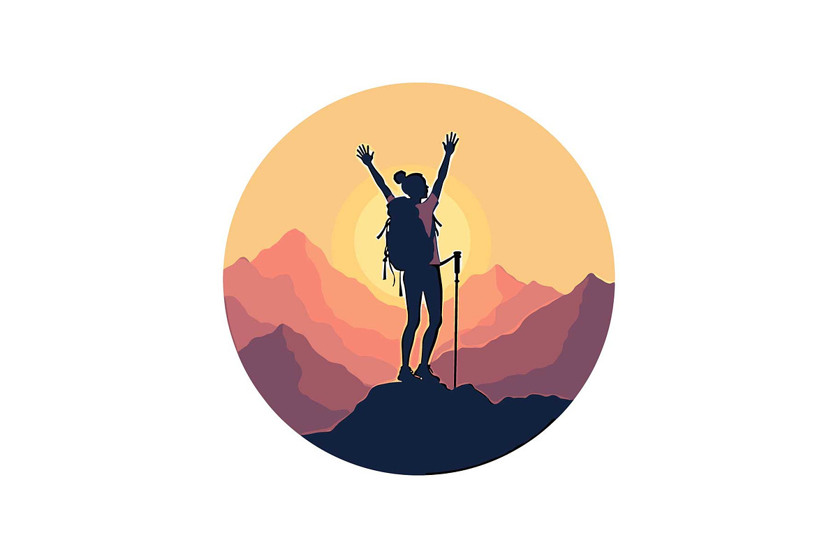 Sunset Mountain Victory Silhouette, an Object Graphic by yasushie (Photo 11 of 16)