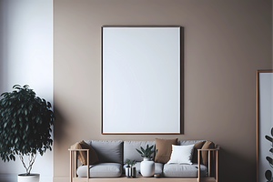 Modern Room Frame Mockup, a Print Template by Ali's Designs
