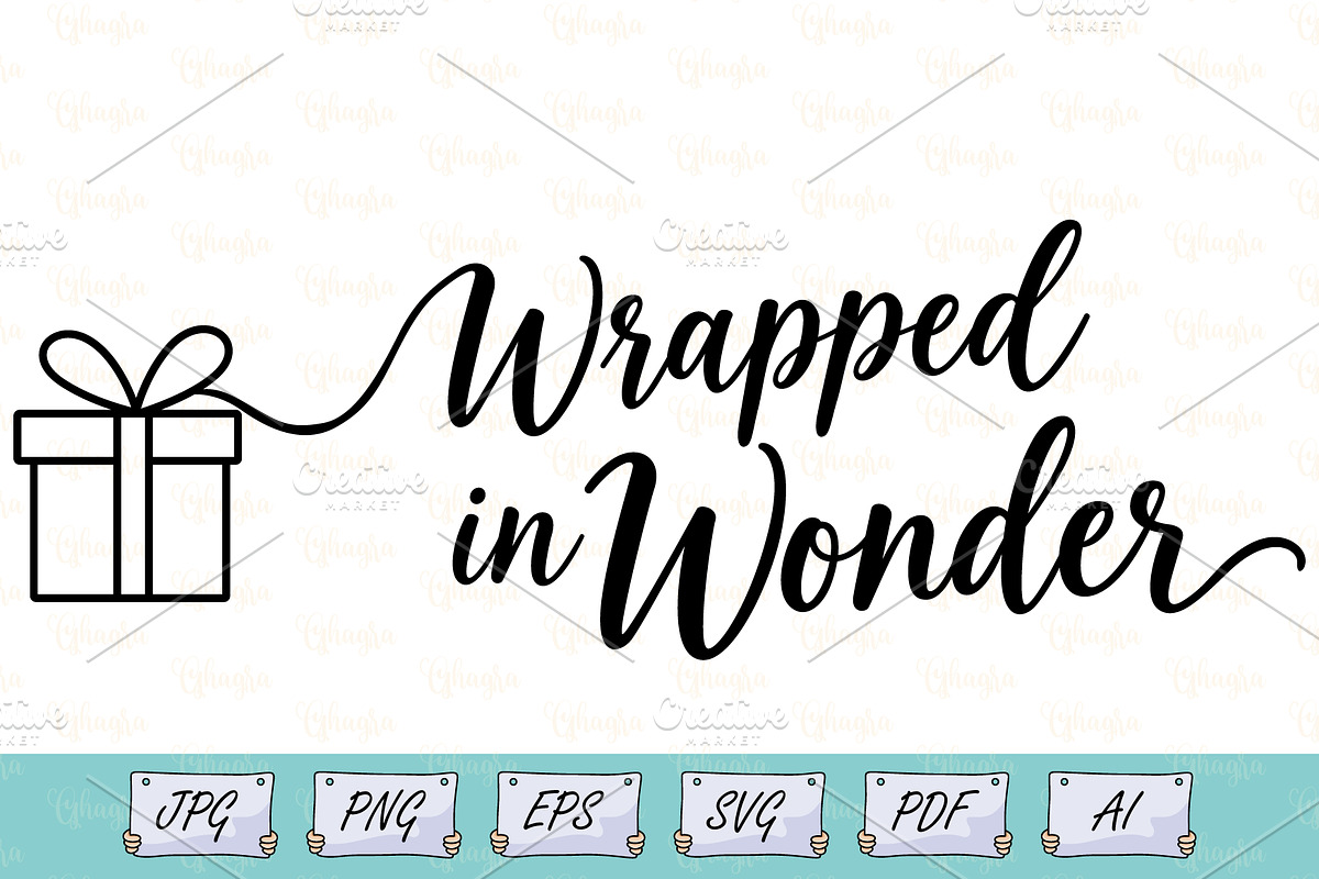 Wrapped in Wonder Gift Line Art, an Object Illustration by Ghagra (Photo 1 of 7)
