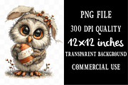 Whimsical Easter Owl Clipart, an Illustration by Designking (Thumbnail 4 of 5)