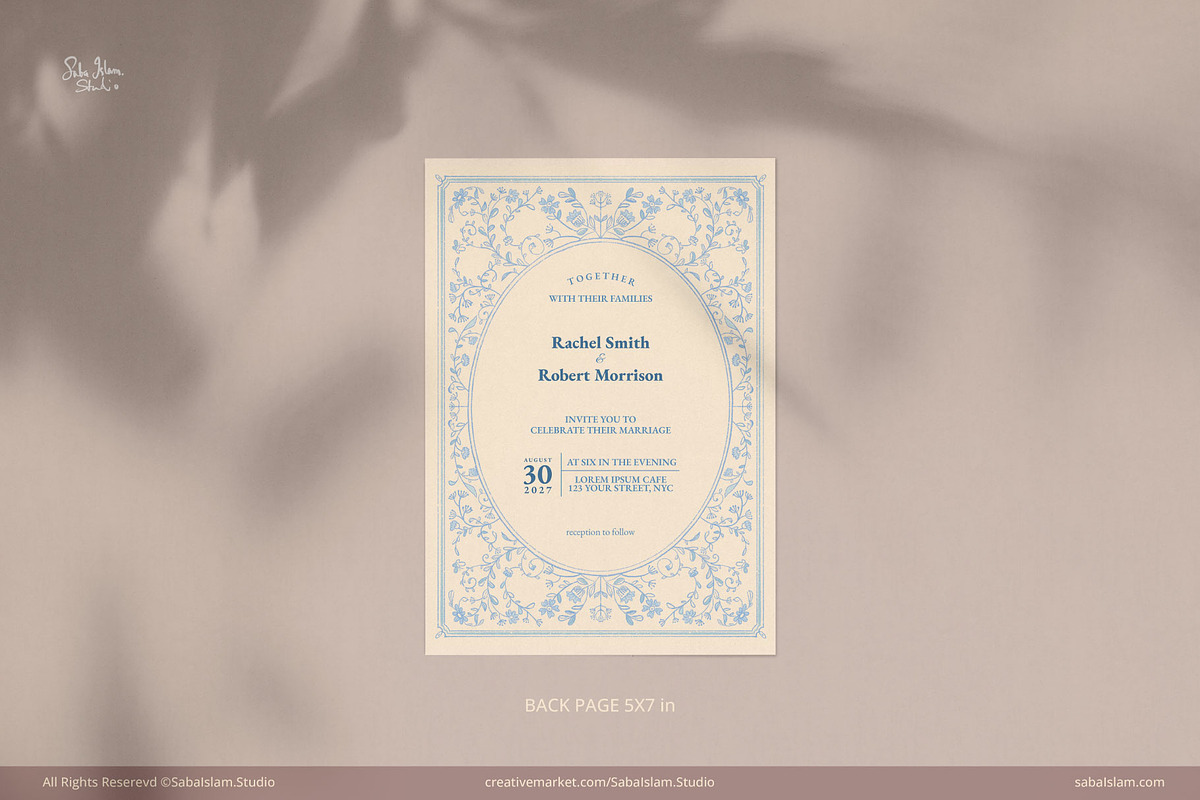 Rustic Whimsical Wedding Invitation, an Invitation Template by SabaIslam.Studio (Photo 5 of 7)