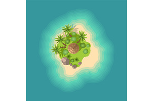 Top view island. View from a height, an Illustration by the8monkey