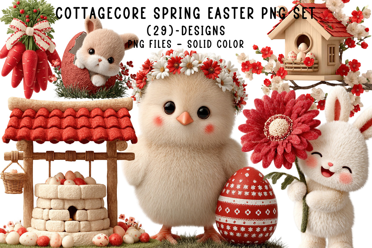 Cottagecore Spring Easter Png Set, an Illustration by CreationArt (Photo 1 of 6)