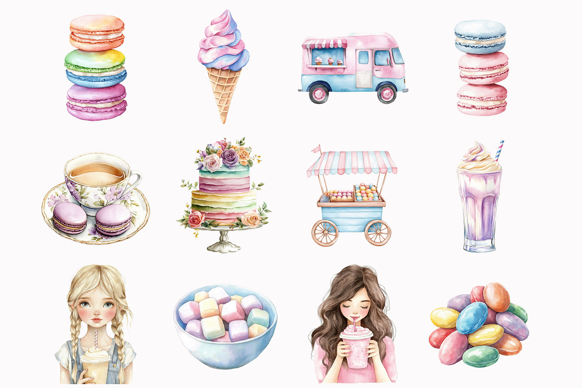 Watercolor Sweet Lover Clipart, an Illustration by Design Market (Photo 2 of 4)