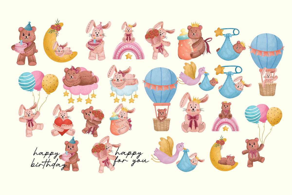 Playful Bunny & Bear, an Animal Illustration by Berdansabersama (Photo 3 of 10)