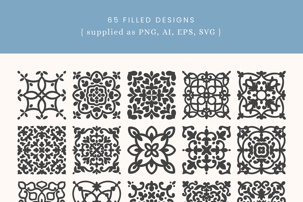 Patterned Tile Vectors, a Decorative Illustration by Emma Webb Studio (Photo 3 of 6)