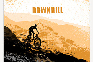 Offroad mountain bike event poster., a Sport Illustration by Anna's Shop