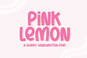 Pink Lemon | Quirky Handwritten Font, a Sans Serif Font by KA Designs