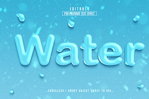 Water 3D Editable Text Effect Style