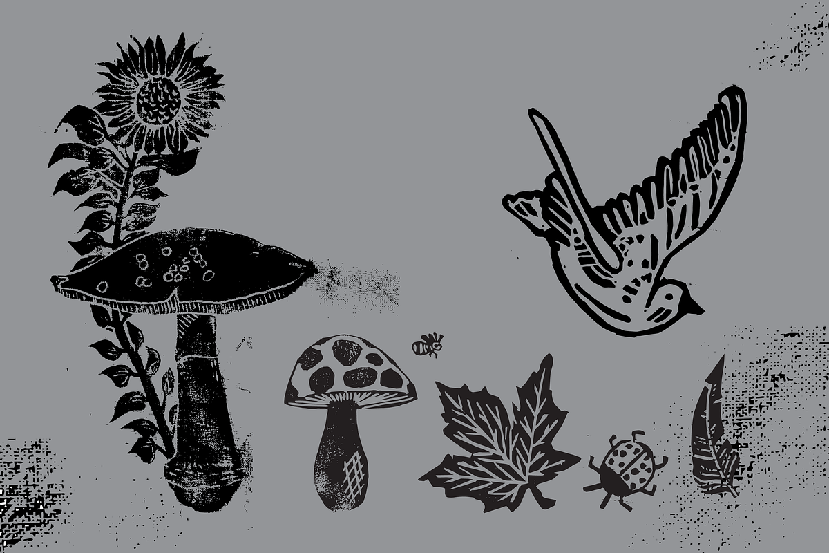 Block Print Hand-drawn Vector Flora, an Object Graphic by charmellow (Photo 3 of 5)