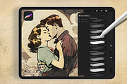 Procreate Vintage Halftones Brushes, a Brush Add-On by DiBrush Studio (Thumbnail 2 of 7)