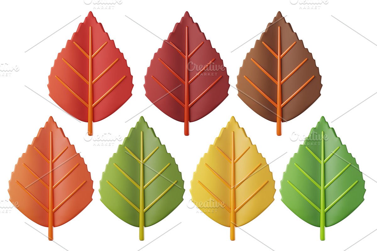 Cute 3D Autumn Leaves, a Plants & Tree 3D Model by Hannet (Photo 13 of 14)