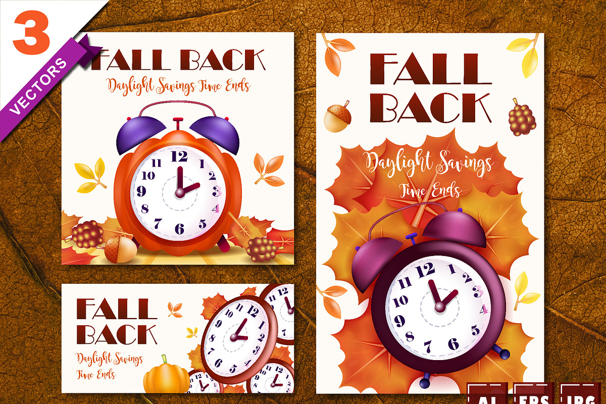 Daylight Savings Time Ends Flyer, a Seasonal Illustration by Kevyn Creative (Photo 1 of 4)