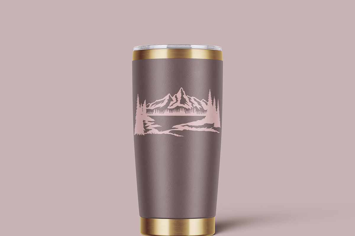 Mountain Scenes Silhouettes Vector 3, an Object Illustration by Seaquint (Photo 4 of 5)