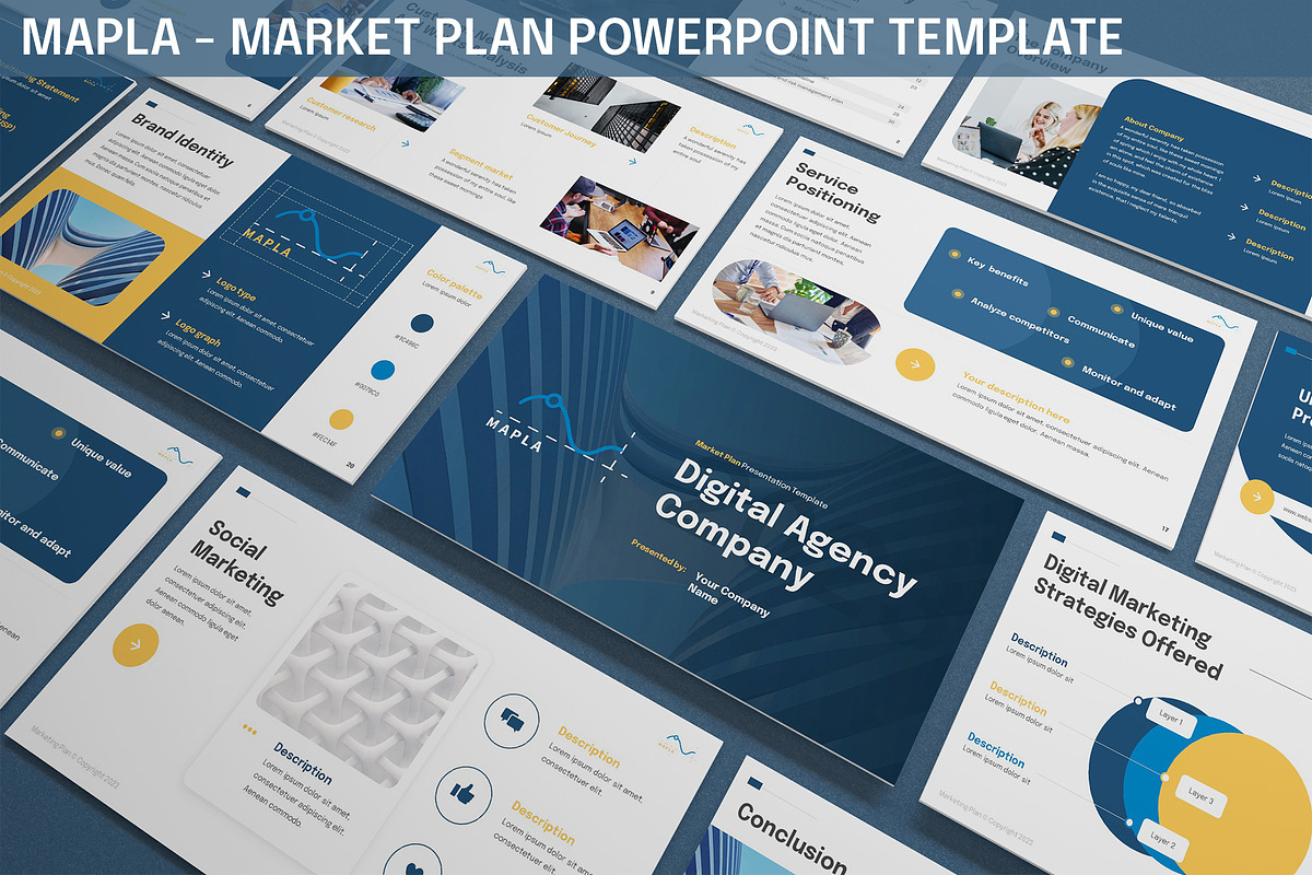 Mapla - Market Plan Powerpoint, a Presentation Template by SlideFactory (Photo 1 of 4)