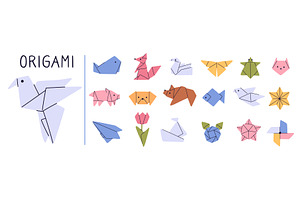Origami animals. Asian art. Japanese, an Animal Illustration by Vectorbuum