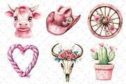 Pink Vintage Western Clipart, an Illustration by Dream Creation (Thumbnail 4 of 6)