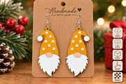 Christmas Gnome Earrings Laser Cut, a Seasonal Illustration by Canvas Craft (Thumbnail 1 of 4)