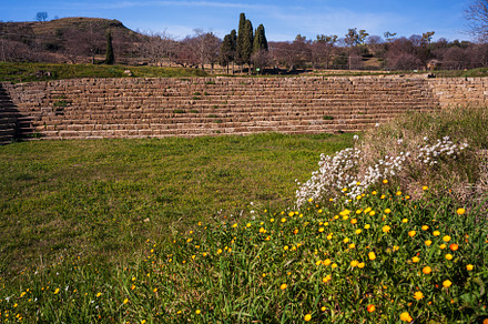 Ruins of old town in Morgantina archaeological site Sicily, an Architecture Photo by Bepslabor
