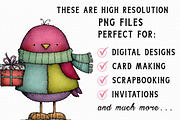 Whimsical Winter Bird Clipart, an Illustration by Libby Wishes (Thumbnail 5 of 7)