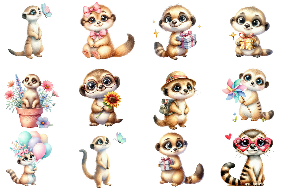 Cute Meerkat Sublimation Clipart, an Illustration by Designworld (Photo 2 of 5)