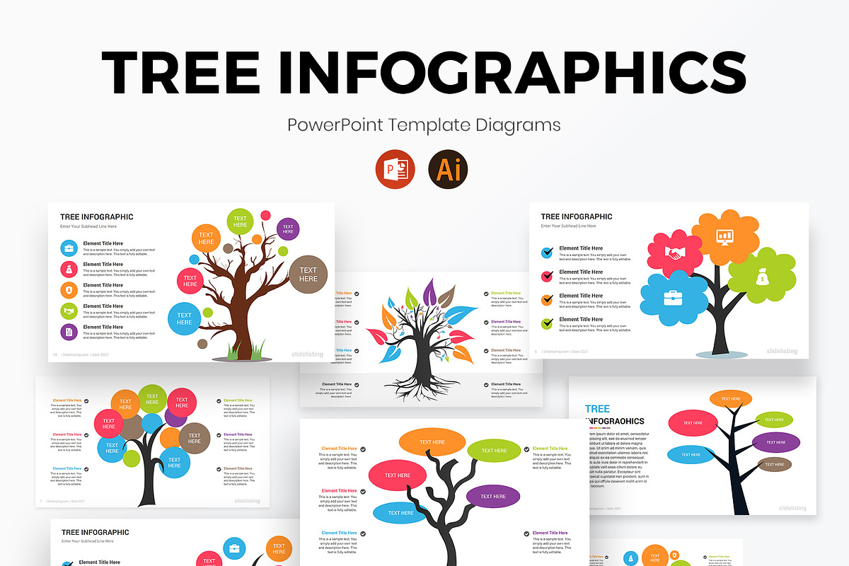 Tree Infographic PowerPoint Template, a Presentation Template by SlideOne (Photo 1 of 8)