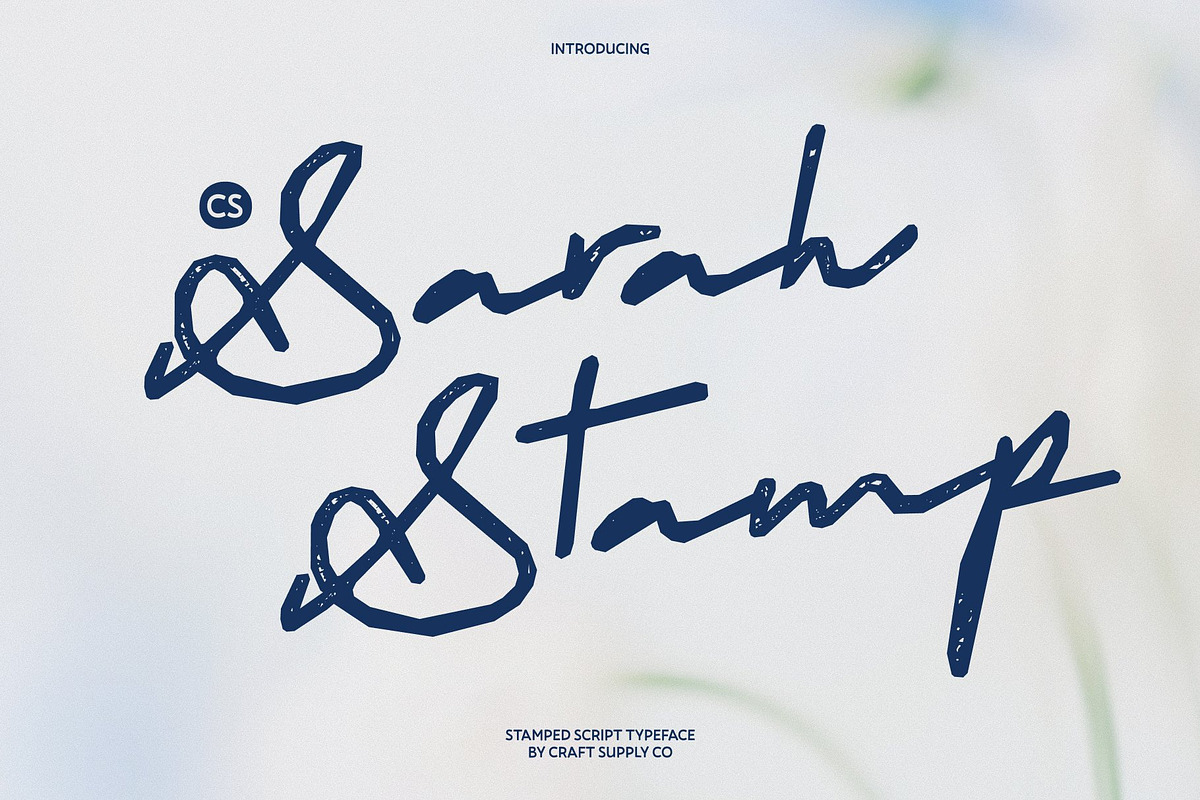 CS Sarah Stamp, a Script Font by Craft Supply Co. (Photo 1 of 8)