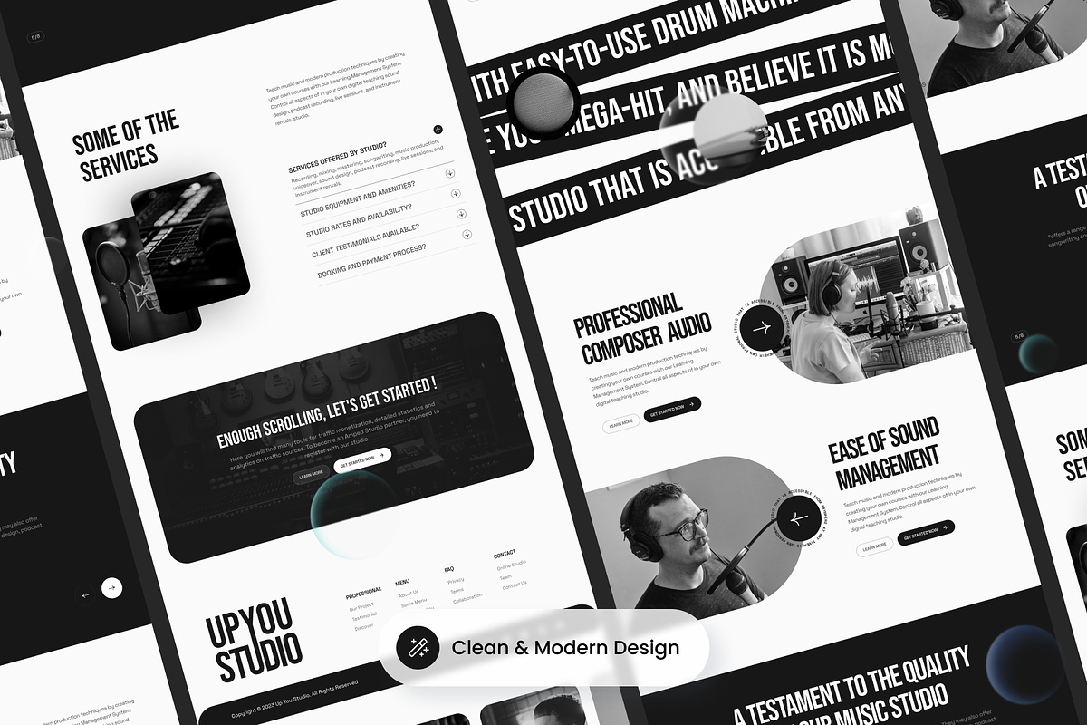 Up you studio - Music Studio Agency, a Landing Page Template by SLAB! Design (Photo 5 of 5)