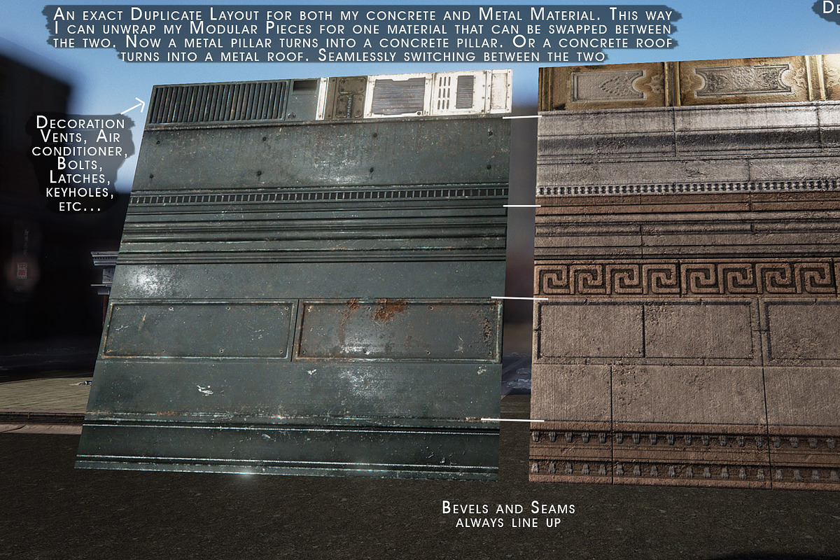 Tut + High Poly - Concrete Trim & Bu, an Environmental 3D Model by PurePolygons (Photo 2 of 5)
